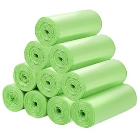 Compostable Trash Bags, 2.6 Gallon Small Disposable Compost Bags 200 Count Garbage Bags Made from PSM Starch-Based for Kitchen Bathroom Bedroom Office Trash Can