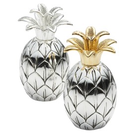 Godinger Pineapple Salt & Pepper Set,Silver/Gold