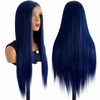 SSSNIVIA Blue Wig Synthetic Lace Front Wig Glueless 13x4 HD Lace Front Wigs Pre Plucked Long Straight Synthetic Wigs for Black Women Ready to Wear Natural Looking 26inch