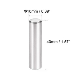 TOP-VIGOR 10Pcs 10mm x 40mm Dowel Pins Shelf Support Pegs, 304 Stainless Steel Cylindrical Shelf Support Pin Fasten Elements Silver Tone