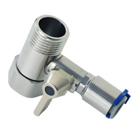 Stainless Steel Water Supply Adapter 1/2" x 1/2" x 3/8" Tee Stop Valve – ideal for RO (Reverse Osmosis) water filters, coffee brewers, ice makers, and PE water line splitters in refrigerator systems.