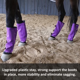 Horse Fly Boots, Superior Ventilate Mesh with Strong Fasteners Equine Fly Boots, Long-Lasting for Daliy Wear, Flexible to Fit Most Horse Legs, SET of 4 Fly Leggings for Horses