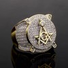 Masonic Ring, Compass and Square Ring for Men, Sparkling Hip