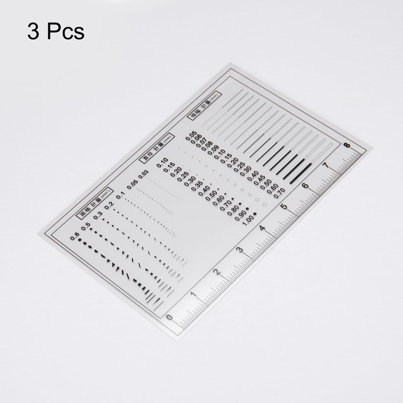 HARFINGTON 3pcs High Precision SEC Size Estimation Chart 83x58mm 0.16mm