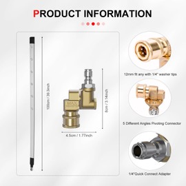 Yonynise 39'' Radiator Cleaning Wand,6-Hole 25° Fan-Shaped Nozzle Car Truck Power Radiator Flush Cleaner Tool Pressure Washer Wand Fit for Car Radiator Flushing Max 4500PSI Pressure Washer