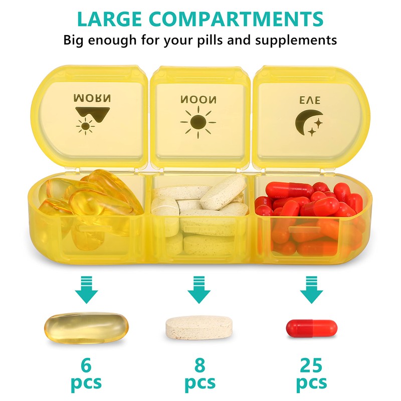 Fullicon Weekly Pill Box Organiser 3 Times A Day, Travel