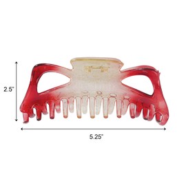 Jumbo Jaw Clip Extra Large Marbelized Hair Claw for Women (Glitter Red)