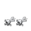 Mini Skull & Crossbone Earrings Oxidized Push Back Dainty Studs