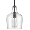 JEENKAE Modern Farmhouse Pendant Lighting for Kitchen Island Glass Black