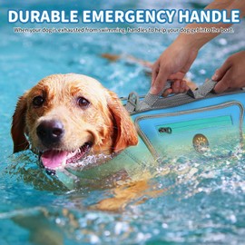 Sheripet Dog Life Vests for Swimming, High Visibility Dog Life Jacket Lightweight Adjustable Reflective Dog Swim Vest for Boating, High Floating Dog Life Preserver with Rescue Handle (Blue, XL)