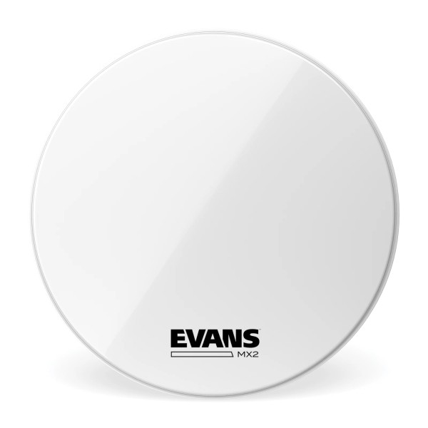 Evans MX2 White Marching Bass Drum Head, 18 Inch