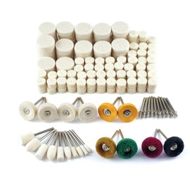 170 Pcs Wool Polishing Wheel Kit for Rotary Tools with 1/8" Shank – Resin Polishing Kit & Aluminum Polishing Kit for Jewelry, Metal, Wood, Watches, Brass (Style A-170)