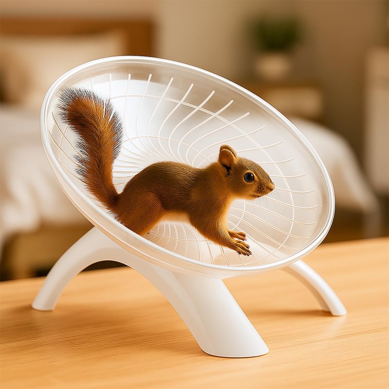 Lotsdonxia Super-Silent Flying Saucer Hamster Wheel, Non-Slip Wave Design, Stable