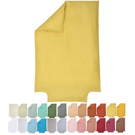 P'tit Basile - Baby Duvet Cover 100 x 140 cm - Ochre Yellow - Organic Cotton, 57 Threads/cm2,