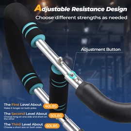 Twister Arm Trainer, 40-60 LBS Adjustable Resistance Design, Portable Chest Workout Equipment for Enhancing Upper Body Muscle, Chest Exerciser for Men, Forearm Power Exercise Bar, Detachable Design