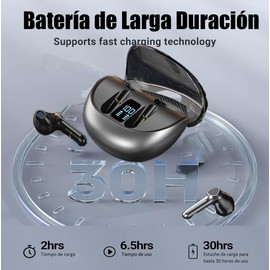 LUANMA Auriculares Inalámbricos, Audífonos Bluetooth Inalámbricos, Bluetooth 5.4, 30 Horas de Uso,TWS, Audífonos Inalámbricos con Pantalla Digital