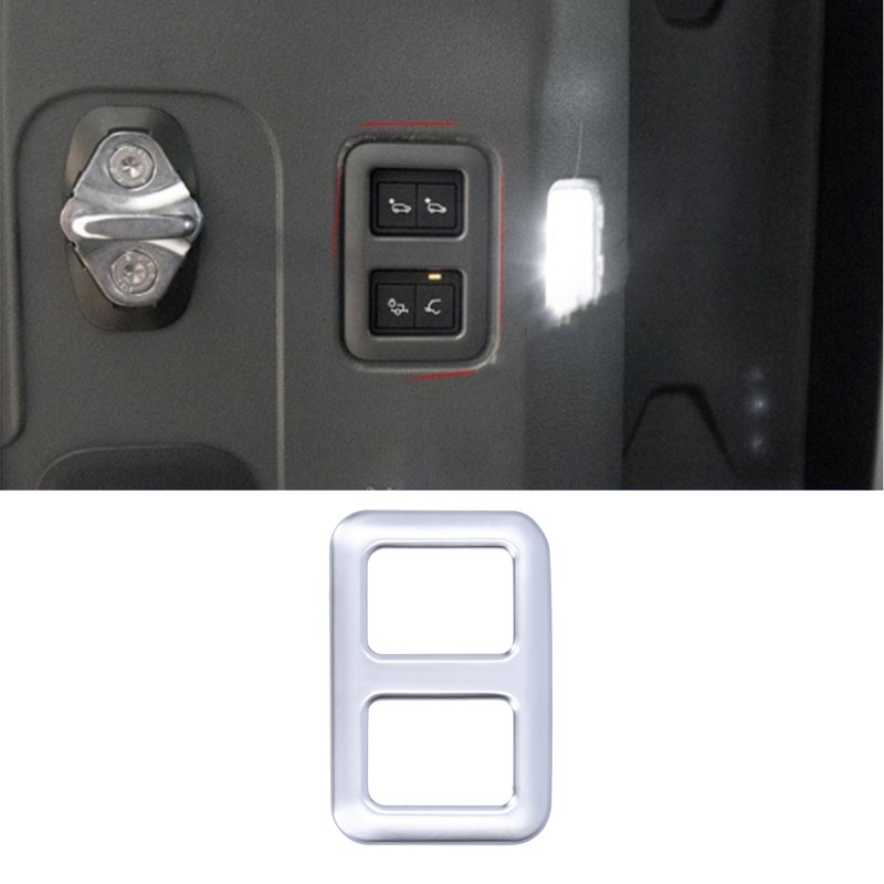 Rear Trunk Trailer Button Frame ABS Silver Trim Fit for