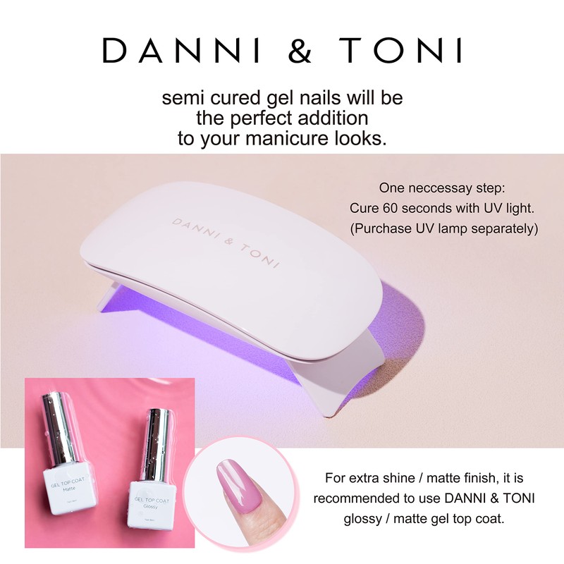 DANNI & TONI Semi Cured Gel Nail Strips Lavender Pink