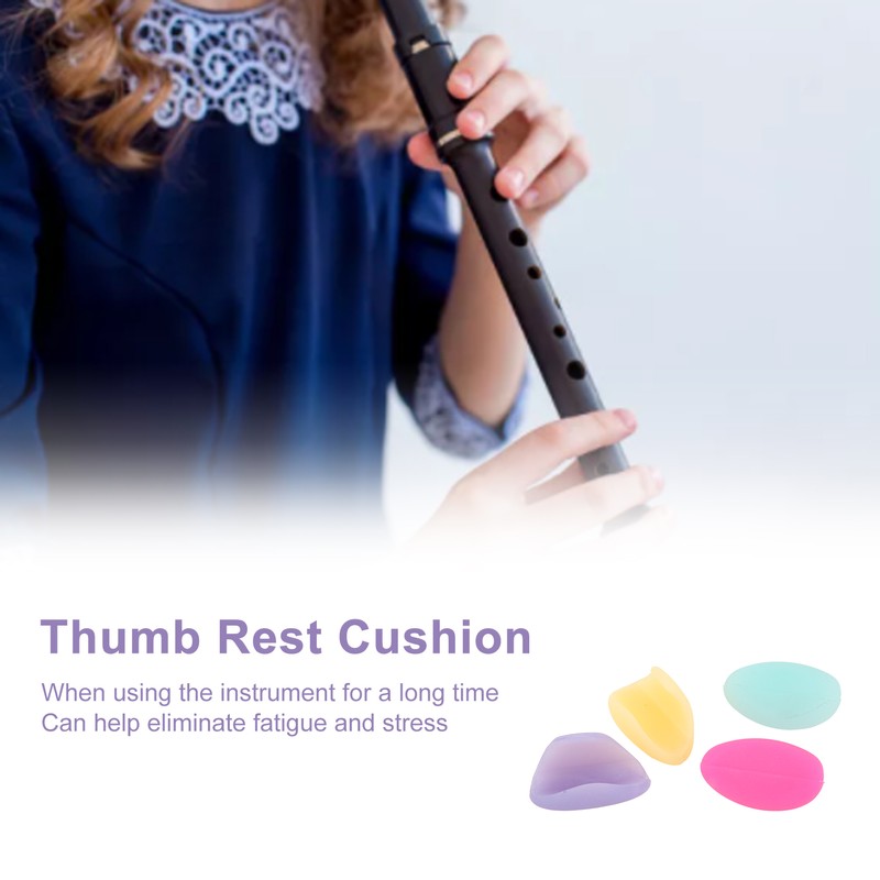 4Pcs Flute Thumb Rest Cushion Colourful Silicone Finger Cover Flutes