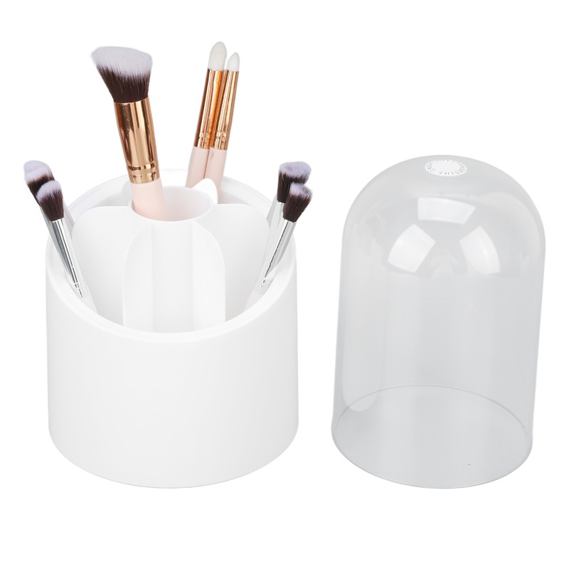 Makeup Brush Holder 360 Degree Rotatable Large Capacity Dustproof Cosmetics