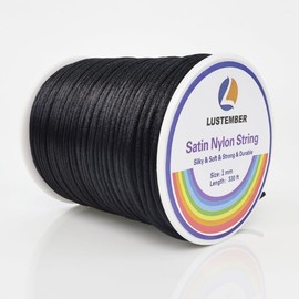 330 Feet Satin Nylon String, 1 mm Silky Smooth Durable Nylon Cord for Jewelry Making, Bracelets, Beading, Necklaces, Macrame, Kumihimo, Rattail, and Chinese Knot Craft