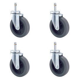 Nexel CA4S4 Swivel Caster Kit, Rubber, 4", Black