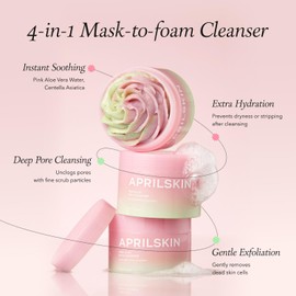 APRILSKIN APRILSKIN Pink Aloe Pink Aloe Glass Skincare Duo with Heart Puff: Pink Aloe Facial Polish Cleanser, Pink Aloe Mucin Serum & Heart-Shaped Plush Facial Cleansing Sponge