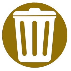 Trash Label Vinyl Decal Design #2 Waste Basket Waterproof Recycle Sticker (Gold, 3" x 3")