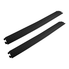 Pyle 40 Inch Cable Wire Protector Cover Ramp Track with Interlocking System for Indoor Outdoor Floor Extension Cord Safety Concealment, Black (4 Covers)