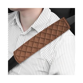 Wevdn Extra Long Seat Belt Covers, Soft Comfortable Car Seat Belt Strap Cover Protector Cushion, Universal Seatbelt Shoulder Protection Pad for Car Truck SUV, Car Accessories (Brown, 10.5")