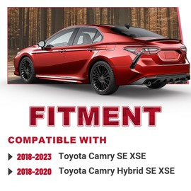 ECOTRIC Rear Diffuser Compatible with 2018-2023 Toyota Camry Hybrid SE XSE Bumper Lip Body Splitter Valance Spoiler Shark Fin Style Painted PP Plastic