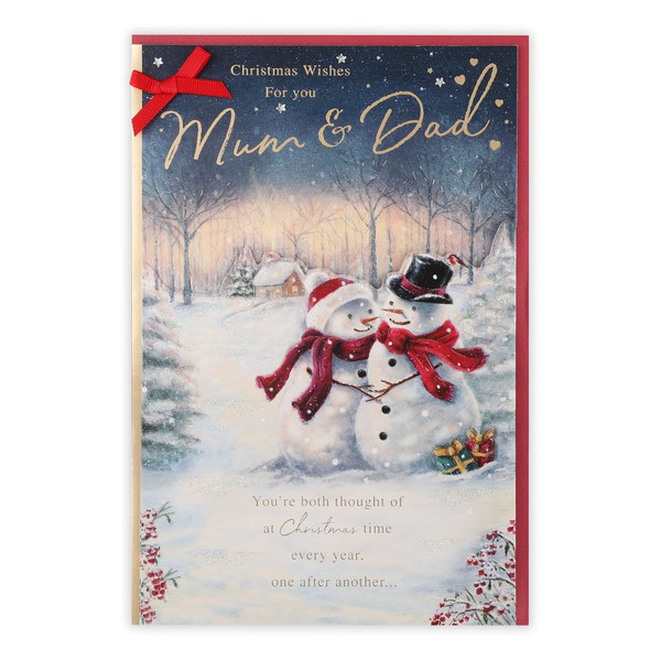 Clintons: Christmas Card with Snowmen for Mum and Dad