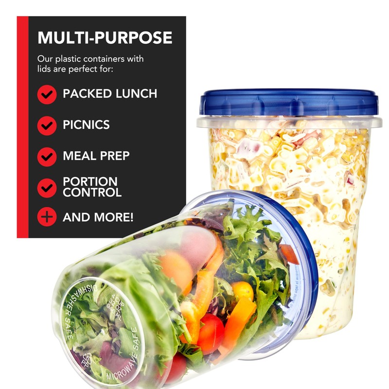 Stock Your Home 32oz Plastic Containers with Twist Top Lids