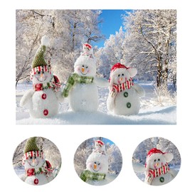 LYWYGG 8x6FT Christmas Backdrop Snow Backdrop Winter Snowman Backdrop Children Photography Background Christmas Photo Backdrop Foldable Photography Backdrops CP-88-0806