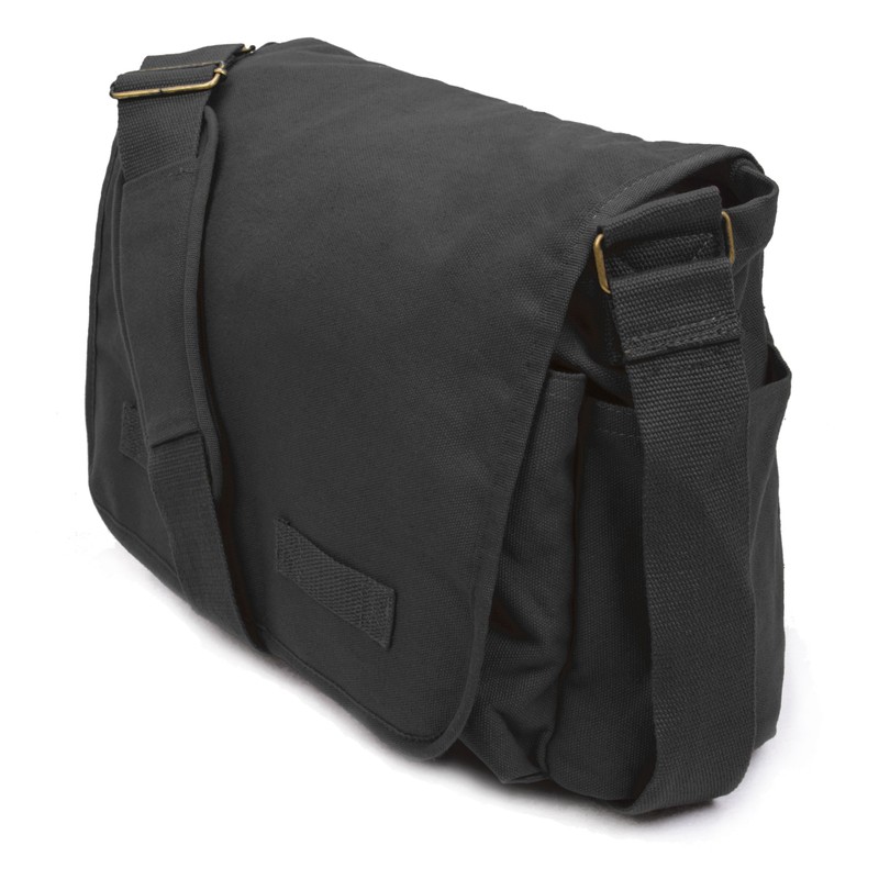 Sweetbriar Classic Messenger Bag - Vintage Canvas Shoulder, Black, Size