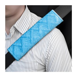CGEAMDY 2 Pieces Soft Car Seat Belt Pads Cover, Universal Comfort Seatbelt Pad, Shoulder Pad for Auto Seatbelt, Seat Belt Shoulder Strap Covers, Car Interior Accessories (Blue)