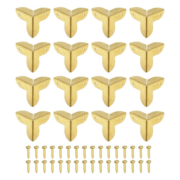 uxcell 16 Pcs Decorative Box Corner Cover, 9mm Metal Edge