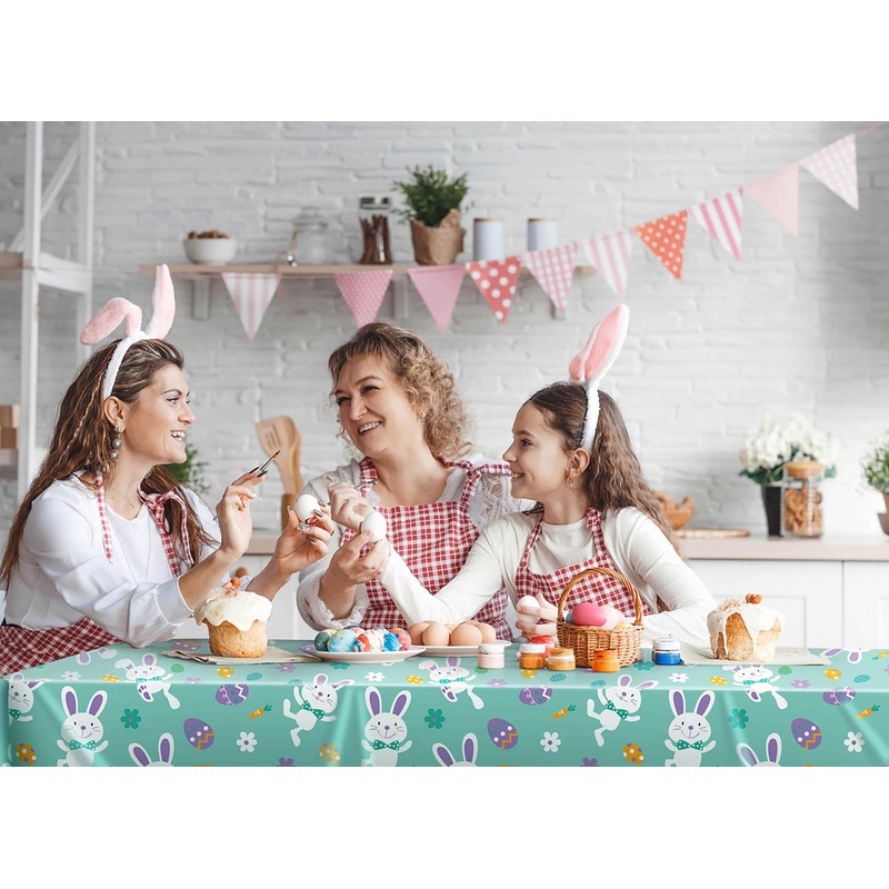 CAKKA Plastic Tablecloth 54x108 Inch, 2Pack Disposable Rectangle Table Cloth/Cover