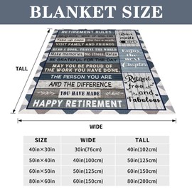 Retirement Gifts for Men, 50x60 Inches Retirement Blanket Happy Retirement Gifts for Men Women Coworker Teacher Retirement Gift Going Away Gifts Ideas