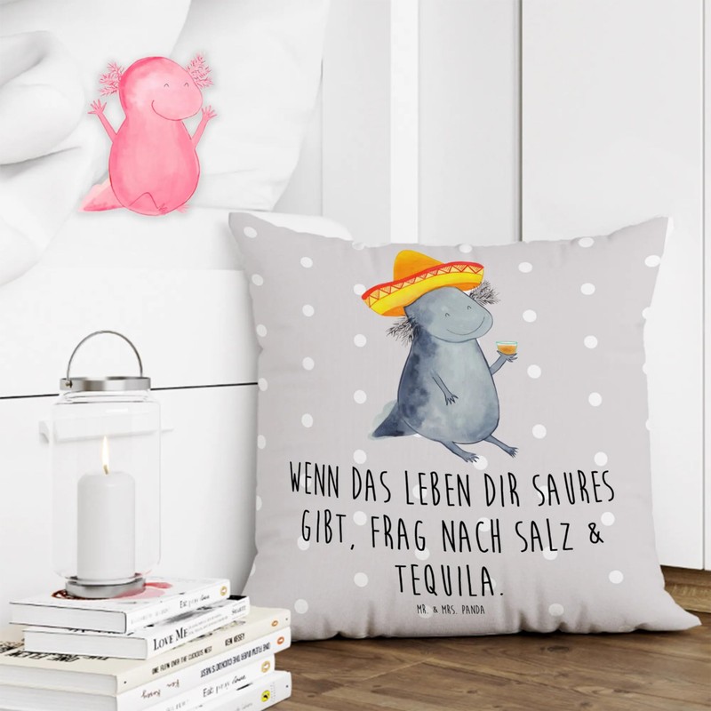 Mr. & Mrs. Panda Axolotl Tequila Sofa Cushion - Gift,