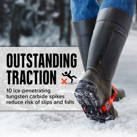K1 Mid-Sole Ice Cleats for Men & Women - Rotatable Traction Aids For Winter Snow - Hi Vis - High Profile