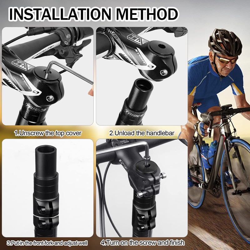 BEAUGIREW Bike Handlebar Extender Bike Stem Riser Extender MTB Handlebar