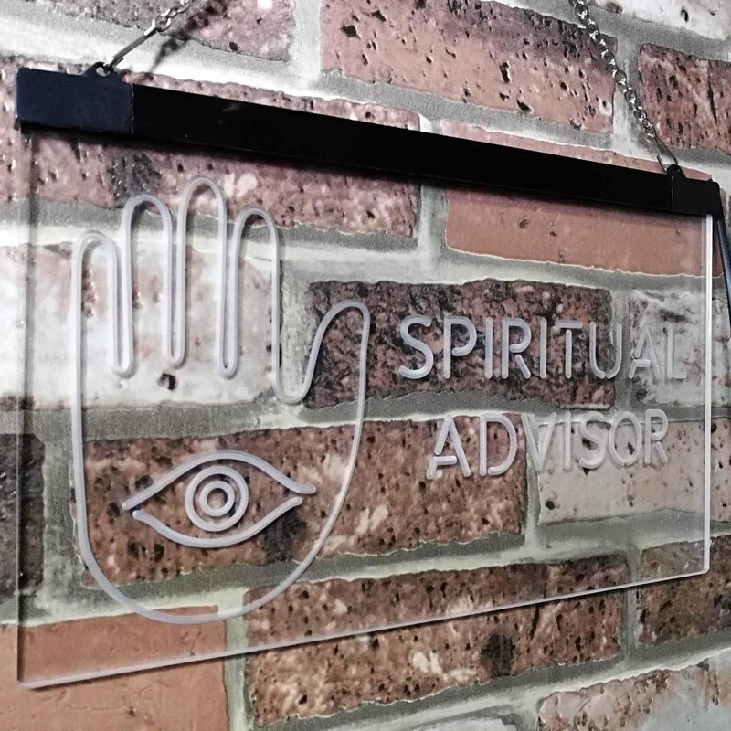 Spiritual Advisor Eye Dual Color LED Neon Sign White &