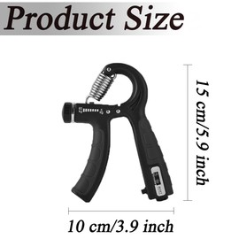 Counting Grip Strengthener Arm Trainer Hand Strength Hand Exerciser Wrist Forearm Hand Strength Adjustable Finger Grip Improved Strength & Grip for Muscle Building and Injury Recovery(Black)