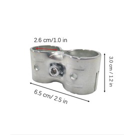 Double Port Parallel Pipe Clamp, 1 Inch OD Steel Tube Connector, Carbon Steel Rail Joint Clip with Hardware (2)