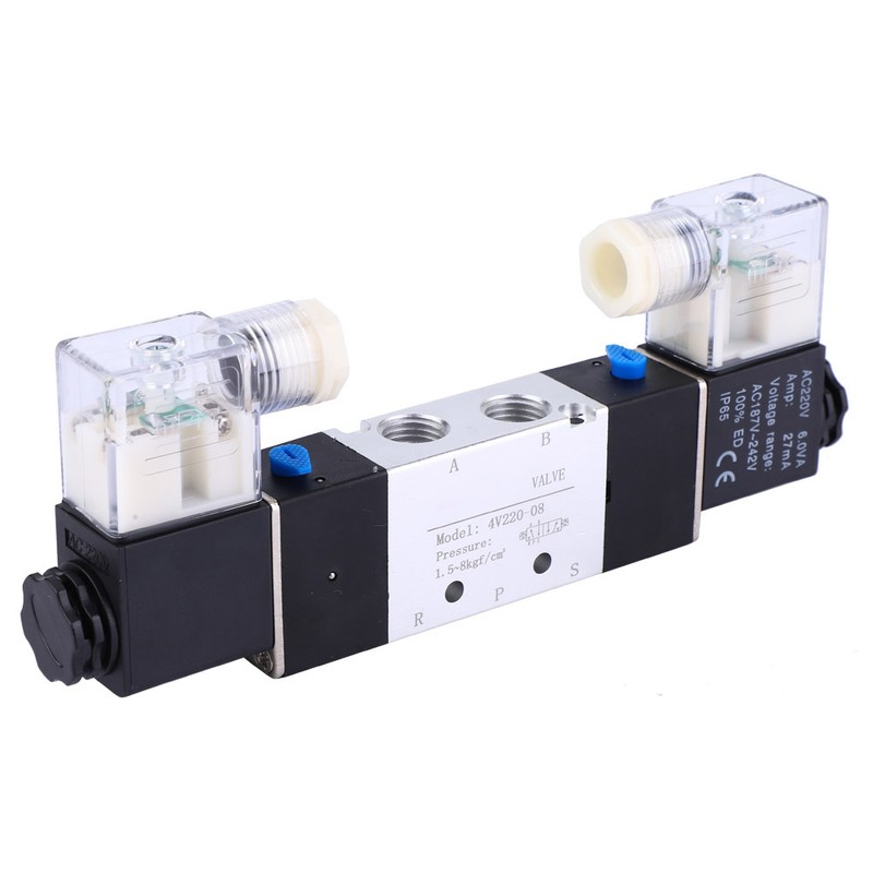4V220-08 1/4" Inlet Outlet 1/8" Exhaust Pneumatic Solenoid Air Valve