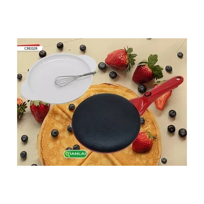 Tianlai Crepera Parrilla Portátil Manual Eléctrica + Mini Waflera