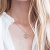 INFUSEU Name Necklace, Double Heart Rose Gold N Letter Jewellery