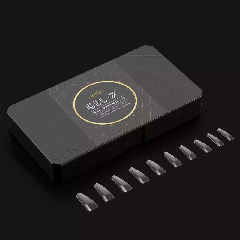 Aprés Caja Uña Postiza Tips Aprés Coffin Esculpida Larga 500