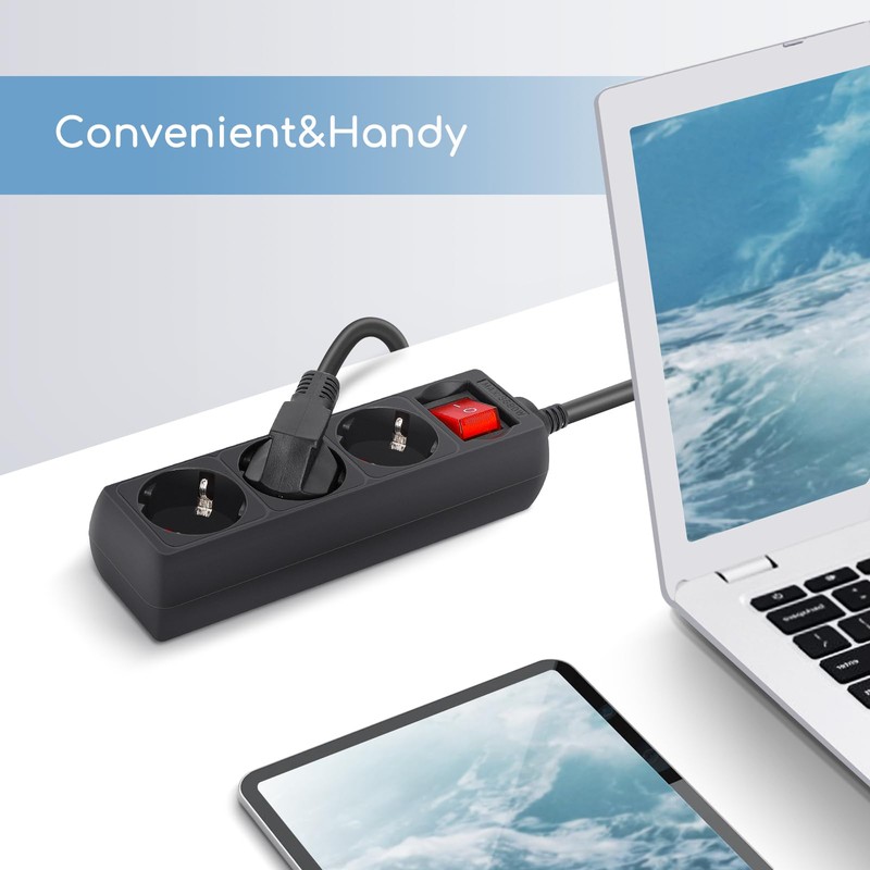 Aigostar 3-Way Power Strip with Switch Table Socket Child Lock